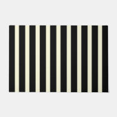 Chic Black Off-White Srtipes Striped Pattern Deurmat (Voorkant)
