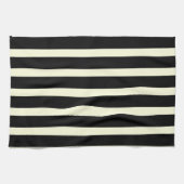 Chic Black Off-White Stripes Striped Pattern Theedoek (Horizontaal)
