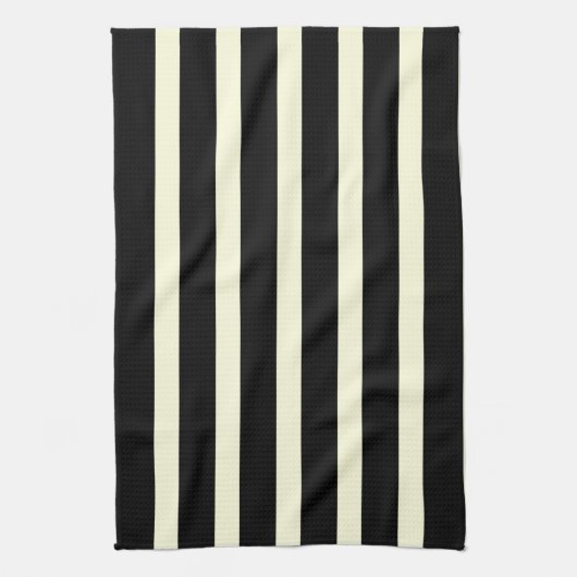 Chic Black Off-White Stripes Striped Pattern Theedoek (Verticaal)