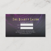 Chic Black Paars Faux Gold Scissors Hair Stylist Afsprakenkaartje (Achterkant)