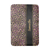 Chic Black Paars Gold-luipaard afdrukken op maat Badmat (Voorkant Verticaal)