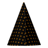 Chic Black Party Hat with Shiny Solid Brown Dots Feesthoedjes (Achterkant)