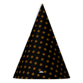 Chic Black Party Hat with Shiny Solid Brown Dots Feesthoedjes (Links)