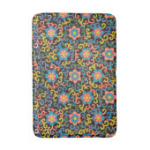 Chic Black Pattern with Colorful Floral  Badmat (Voorkant Verticaal)