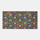 Chic Black Pattern with Colorful Floral  Bureaumat (Voorkant)