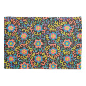 Chic Black Pattern with Colorful Floral  Kussensloop (Achterkant-Links)