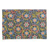 Chic Black Pattern with Colorful Floral  Kussensloop (Voorkant-Rechts)