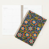 Chic Black Pattern with Colorful Floral  Planner (Display)
