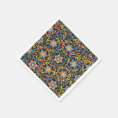 Chic Black Pattern with Colorful Floral  Servet (Hoek)