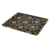 Chic Black Pattern with Colorful Floral  Snijplank (Hoek)