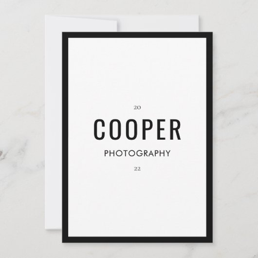 Chic Black Photography Premade Merk Note Kaart (Voorkant)