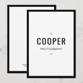 Chic Black Photography Premade Merk Note Kaart (Voorkant / Achterkant)