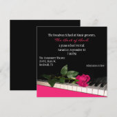 Chic Black & Pink Custom Piano Innovation Kaart (Voorkant / Achterkant)