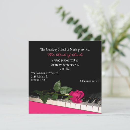 Chic Black & Pink Custom Piano Innovation Kaart (Staand voorkant)