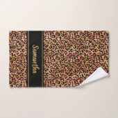 Chic Black Pink Gold Leopard Afdrukken op maat Bad Handdoek (Handdoek)