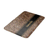 Chic Black Pink Gold Leopard Afdrukken op maat Badmat (Gekanteld)