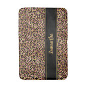 Chic Black Pink Gold Leopard Afdrukken op maat Badmat (Voorkant Verticaal)
