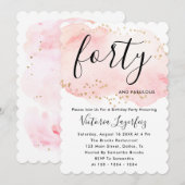 Chic Black Pink Gold Typografie 40th Birthday Kaart (Voorkant / Achterkant)