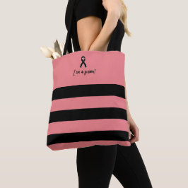 Chic Black Pink Ik ben een overlevende borstkanker Tote Bag