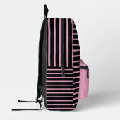 Chic Black & Pink Line Art Backpack Bedrukte Rugzak (Links)