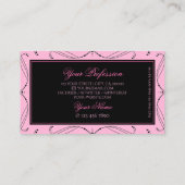 Chic Black Pink Sparging Diamonds Elegant  Visitekaartje (Achterkant)