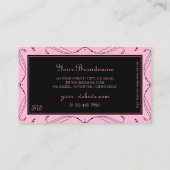 Chic Black Pink Sparging Diamonds Initiaal  Visitekaartje (Achterkant)