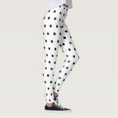Chic Black Polka Dot Pattern op White Leggings (Rechts)
