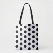 Chic Black Polka Dots on White Tote Bag (Voorkant)