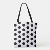 Chic Black Polka Dots on White Tote Bag (Achterkant)