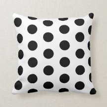 Chic Black Polka Dots op wit Sierkussen