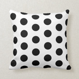 Chic Black Polka Dots op wit Sierkussen