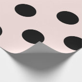 Chic Black Polka Dots Pattern & Blush Pink Weddens Cadeaupapier (Hoek)