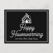 Chic Black Real Estate Company Custom Realtor Briefkaart (Voorkant)