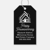 Chic Black Real Estate Company Customized Realtor Cadeaulabel (Voorkant)
