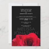 Chic Black & Red Rose Sjabloon Uitnodiging (Voorkant)