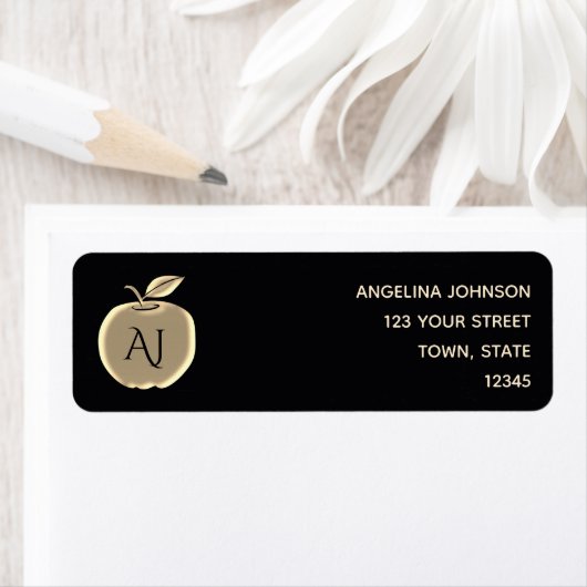Chic Black Return-adres Etiket (Insitu)