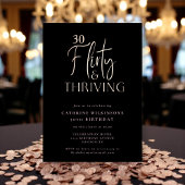 Chic Black & Roos Gold 30e verjaardag Folie Uitnodiging