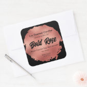 Chic Black Roos Gold Foil Modern Luxury Candle Vierkante Sticker (Envelop)