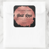 Chic Black Roos Gold Foil Modern Luxury Candle Vierkante Sticker (Tas)