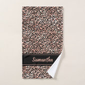 Chic Black Roos Gold Leopard Afdrukken op maat Bad Handdoek (Handdoek)
