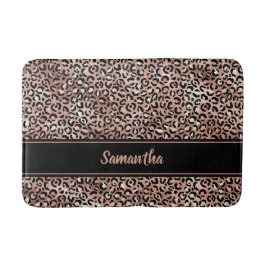 Chic Black Roos Gold Leopard Afdrukken op maat Badmat