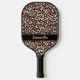 Chic Black Roos Gold Leopard Afdrukken op maat Pickleball Paddle