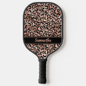 Chic Black Roos Gold Leopard Afdrukken op maat Pickleball Paddle (Achterkant)