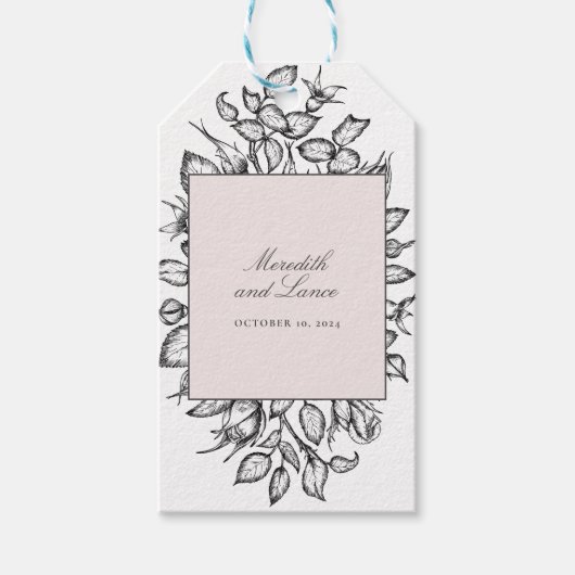 Chic  Black Rose Boeket Elegant Cadeaulabel (Voorkant)