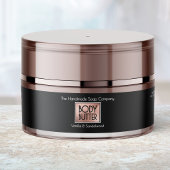 Chic Black & Rose Gold Body Butter Jar Label 