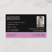 Chic Black Roze en White met Photo Professional Visitekaartje (Achterkant)
