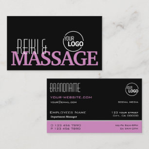 Chic Black Roze en White Simple Stylish met Logo Visitekaartje