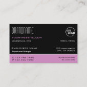 Chic Black Roze en White Simple Stylish met Logo Visitekaartje (Achterkant)