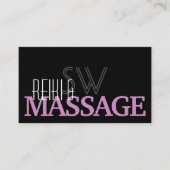 Chic Black Roze White Simple Monogram en foto Visitekaartje (Voorkant)