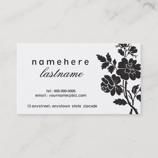 Chic Black Rozen Visitekaartje (Voorkant)